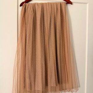 Mystree Tan Tulle A-Line Skirt